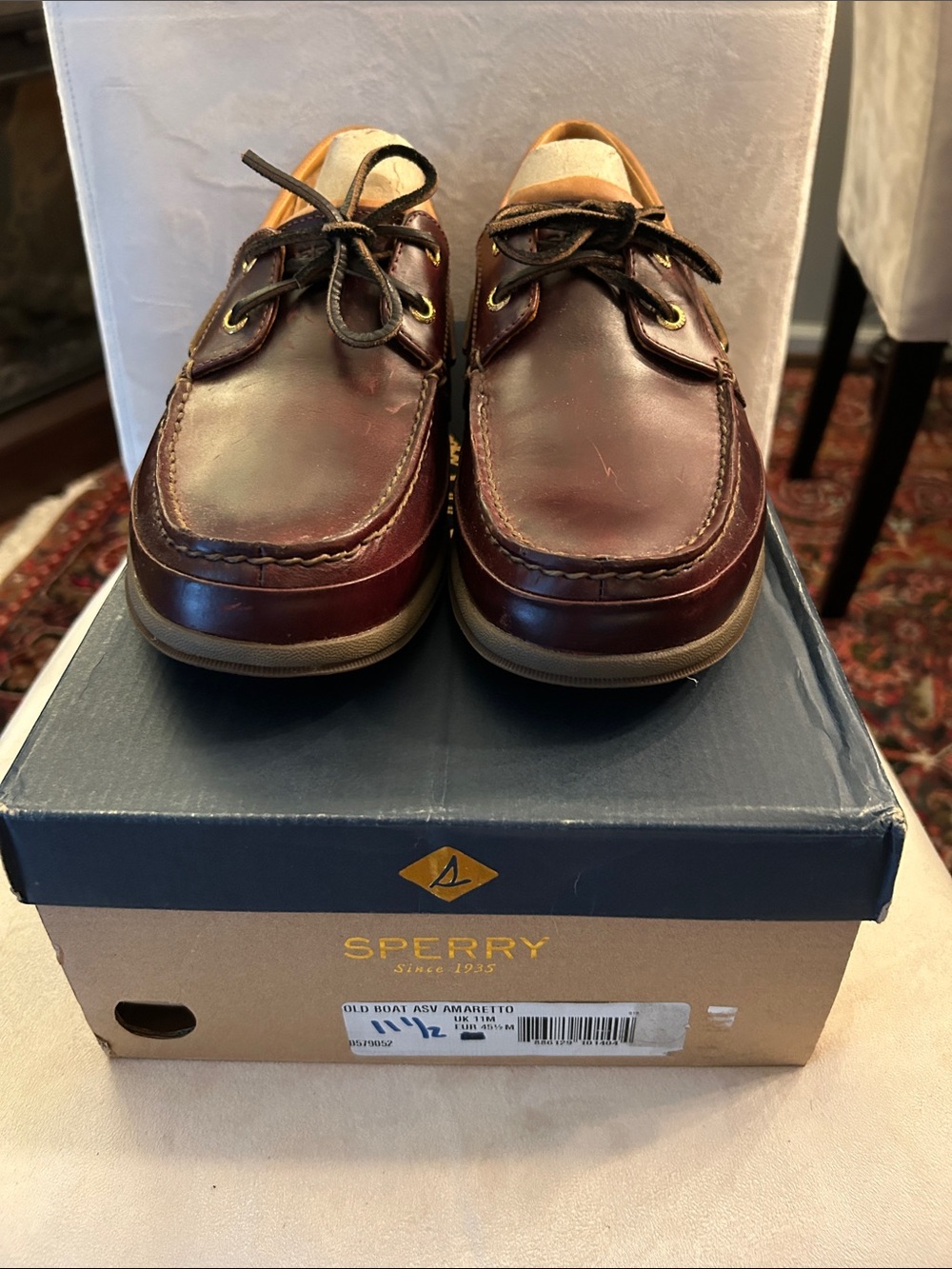 Sperry Men’s Boat Shoes in Burgundy Leather - Picture 6 of 6